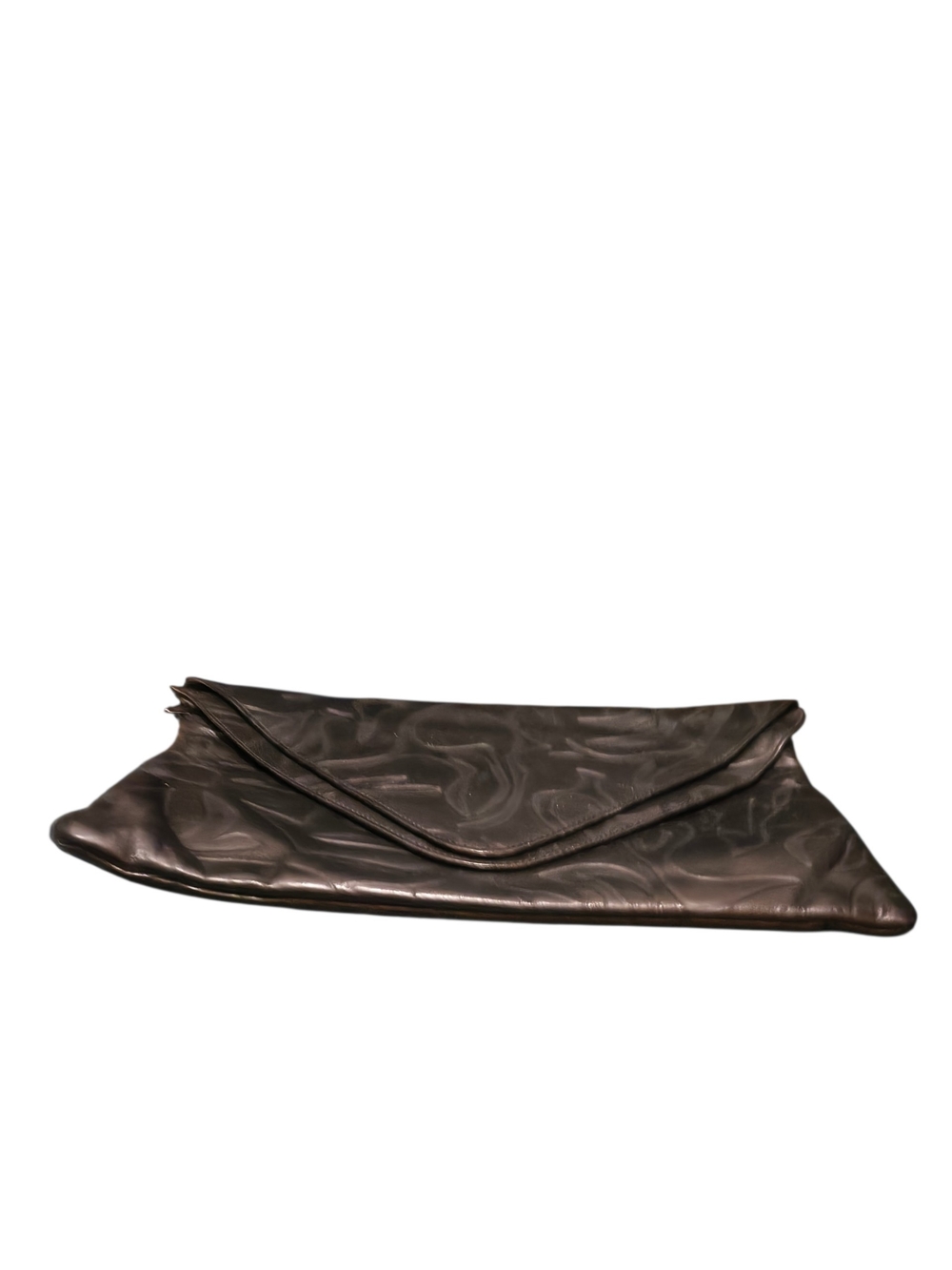 Vintage Embossed LEATHER Black Envelope Clutch - Picture 5 of 7